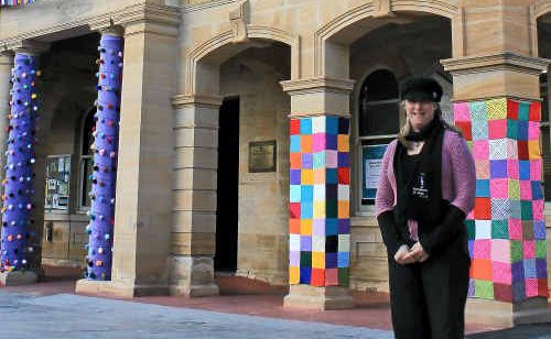 Karina Devine is thrilled with the how well the yarn bombing project turned out. Karina Devine is thrilled with the how well the yarn bombing project turned out.